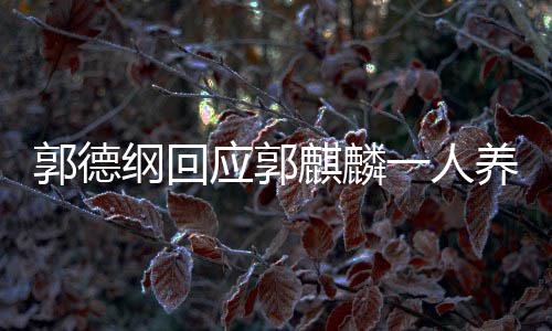 麟演郭德纲回郭麒过什么剧德云应郭一人养活社 麒麟