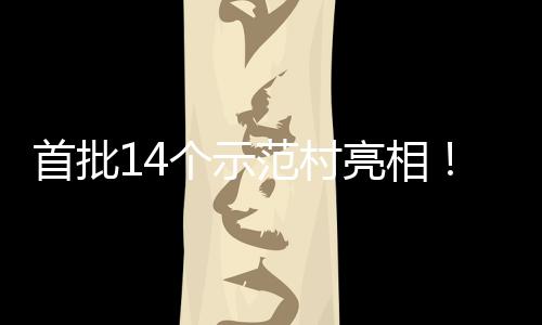 亮相个示村旅场景海解游新首批上锁乡范村